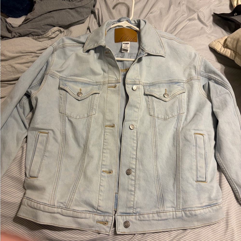 Pink women’s Light Blue Denim Jacket